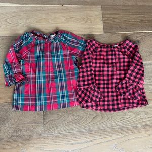 Two Crewcuts Holiday Shirts Size 6-7 EUC